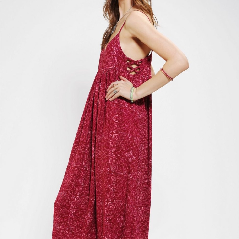 Anthropologie Ecote Cranberry Maxi Dress